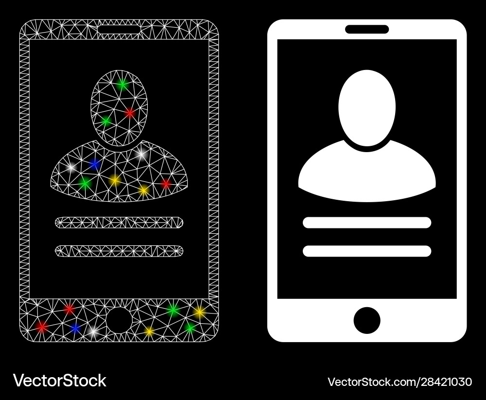 Flare mesh network mobile user properties icon Vector Image
