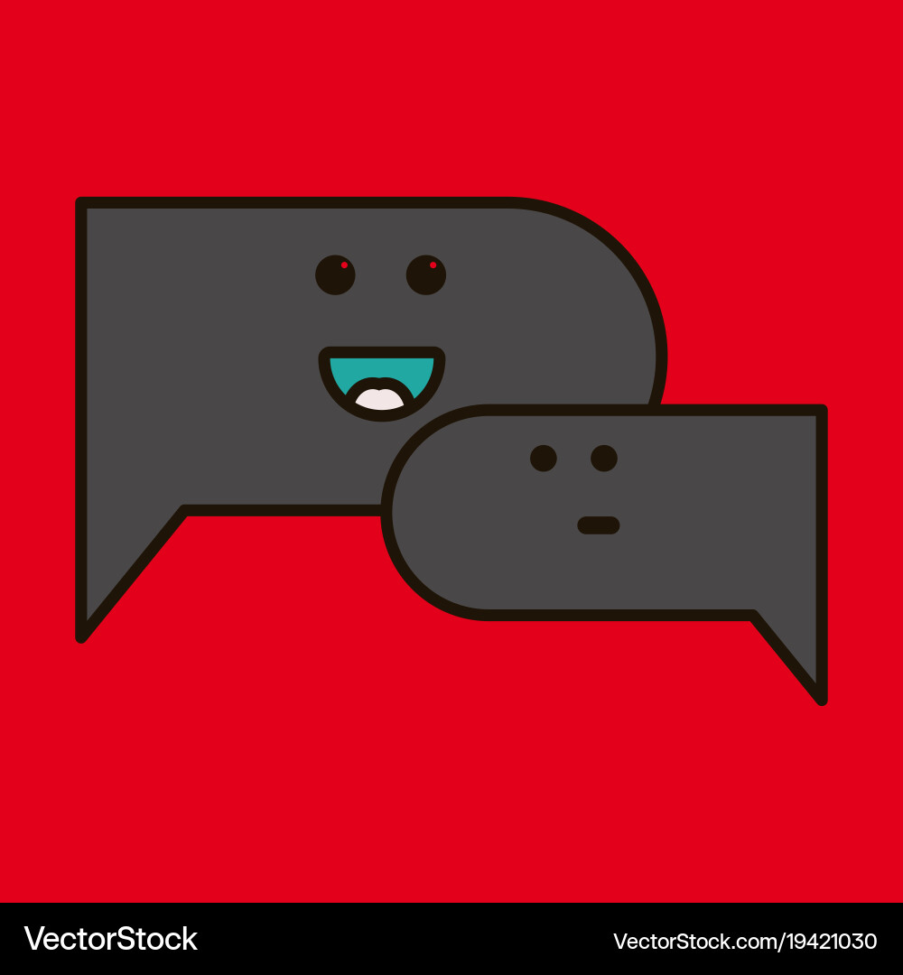 Flat chat icon with dialog clouds vector image