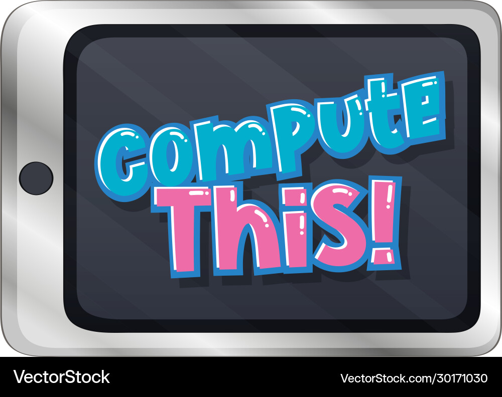 Font design for word compute this on computer Font design for word compute this on computer vector image