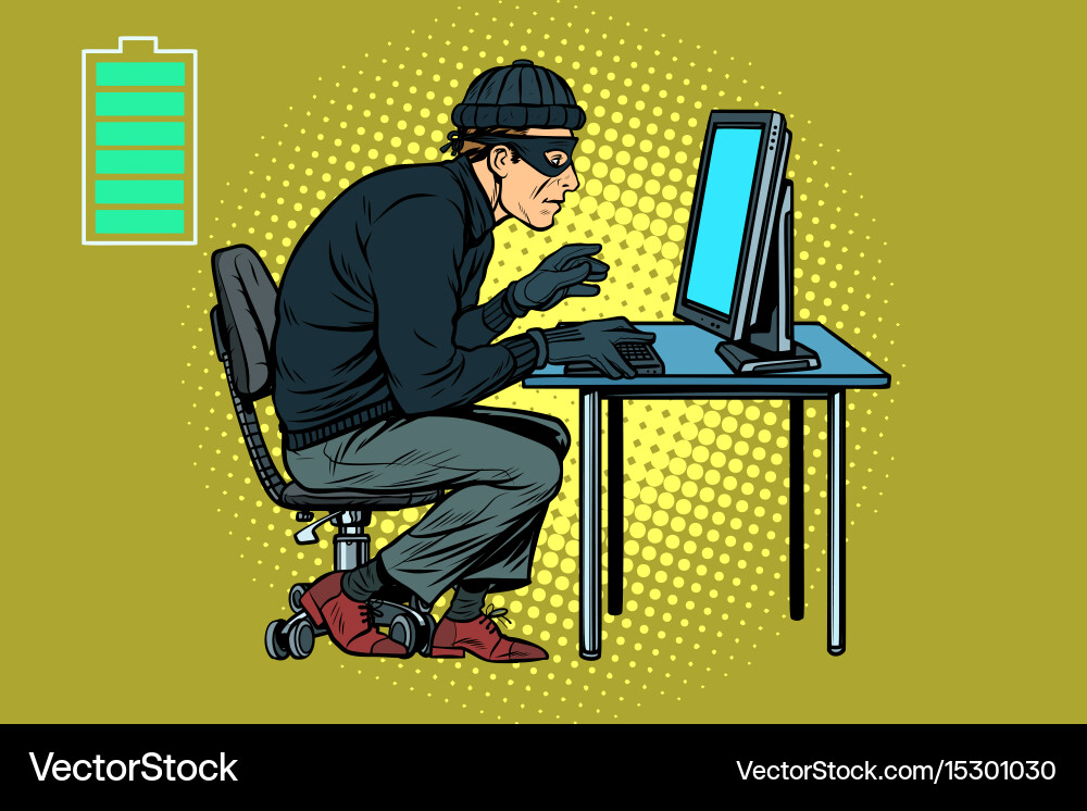 Hacker Stealing Daten von Computer vektorbild