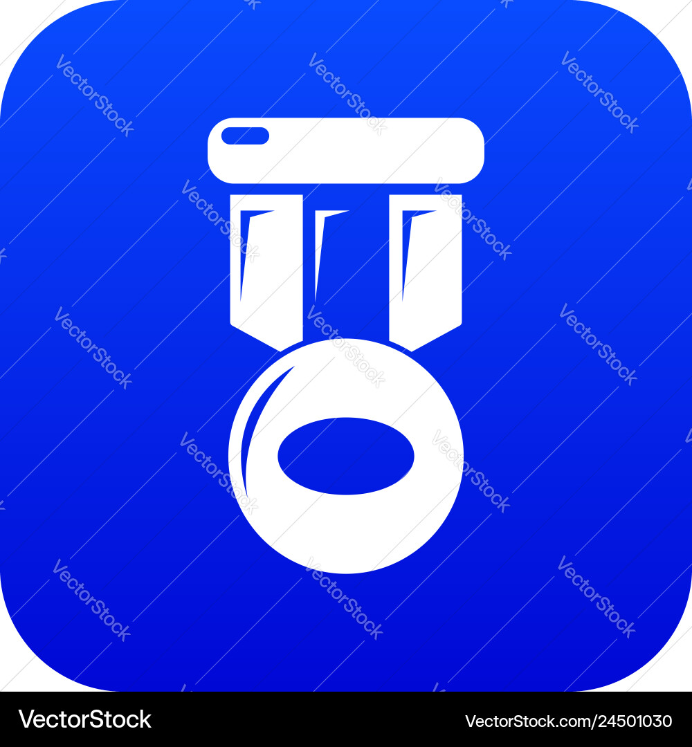 Hockey medal icon blue Hockey medal icon blue vector image