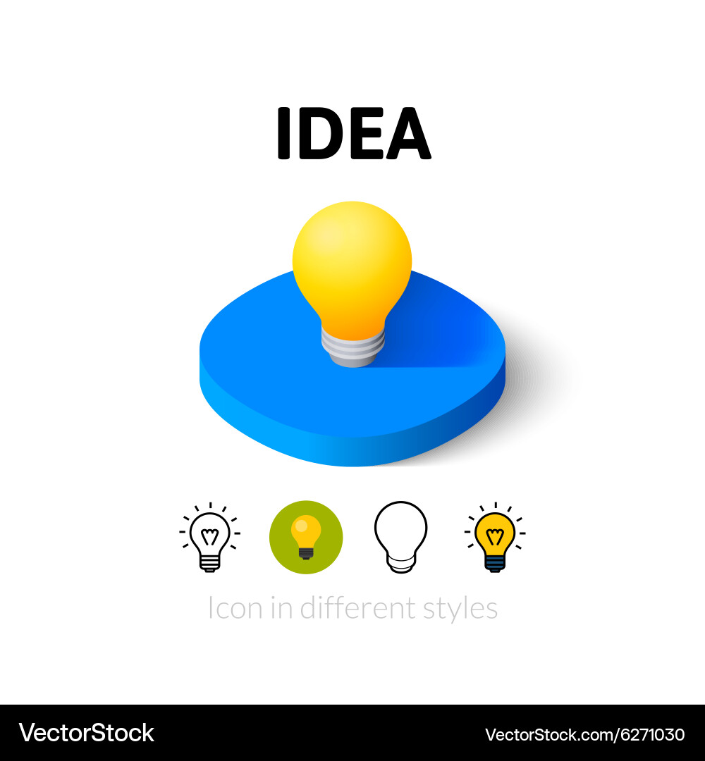 Idea icon in different style Vector Image