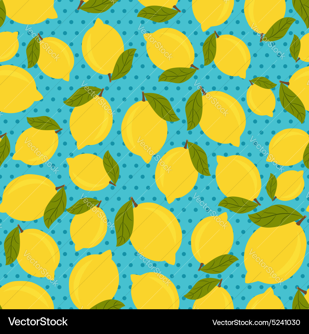 Lemon Pattern - Retro Dotted Vector Image