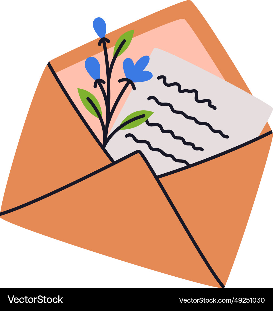 Letter receive and send with open craft envelope Vector Image