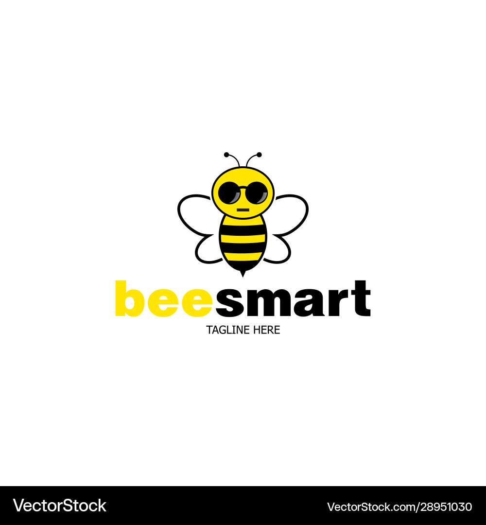 Logo template bee smart Logo template bee smart vector image
