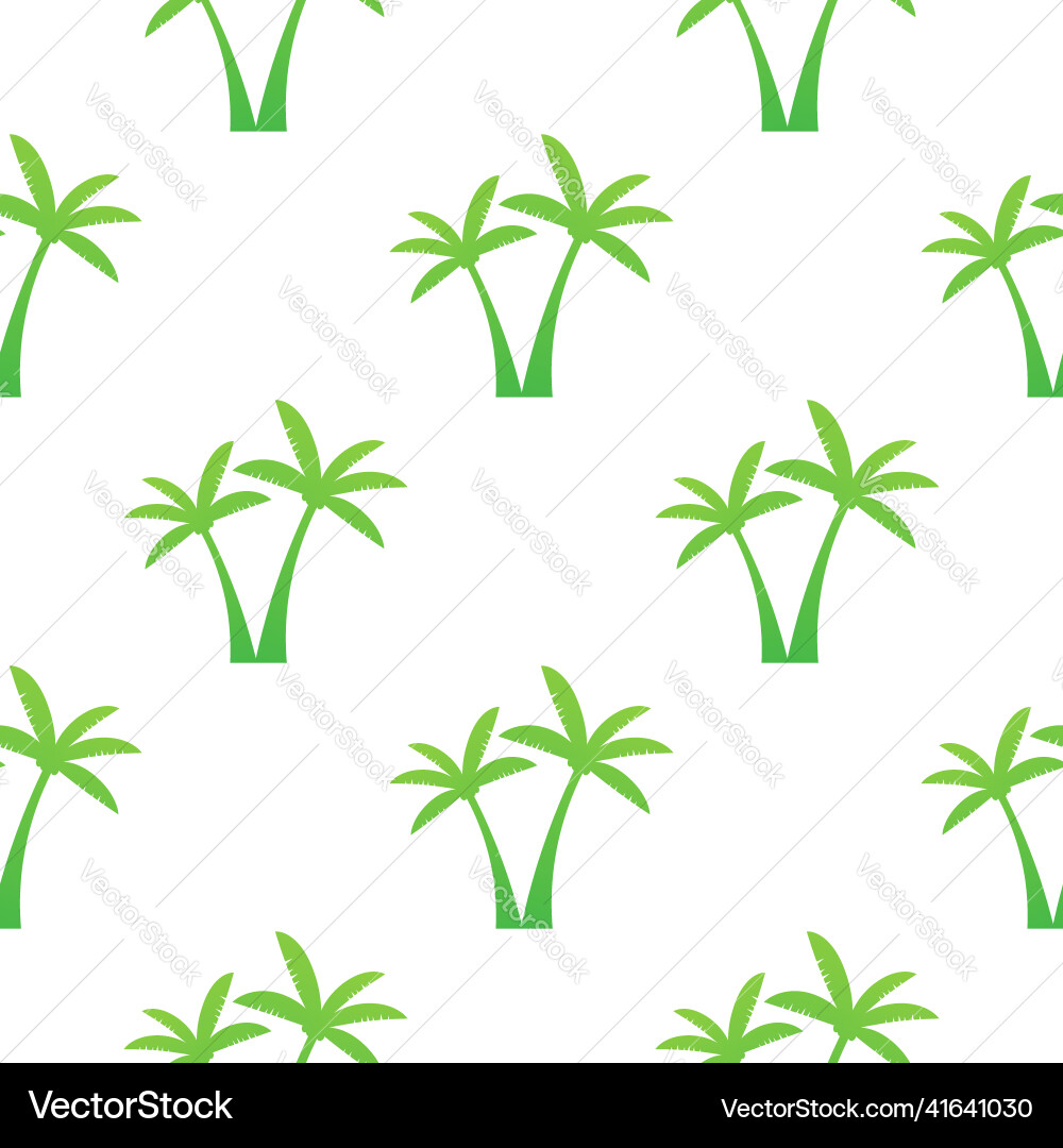 Palm Tree Pattern - White Background vector image