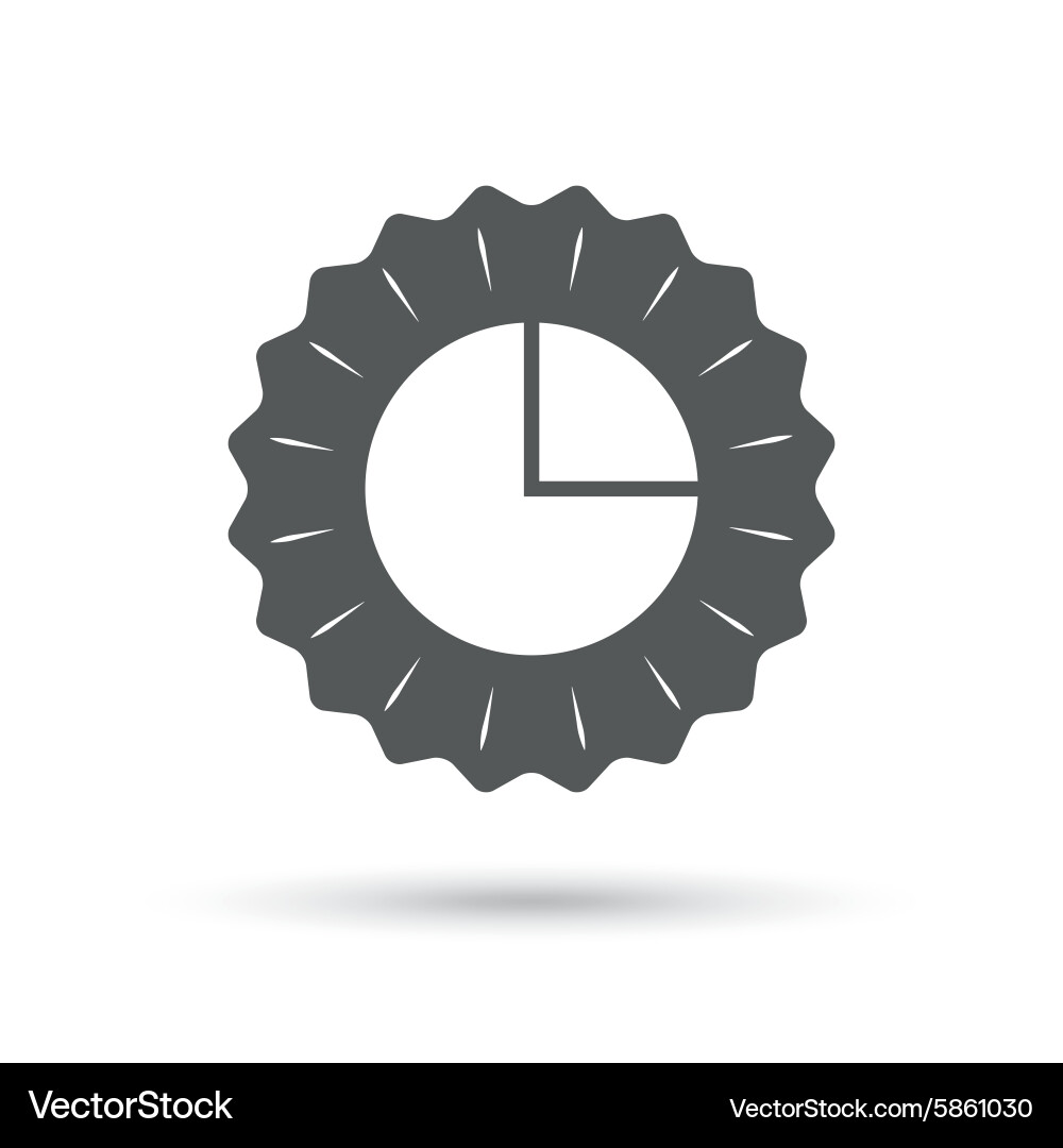 Pie chart graph sign icon diagram button vector image
