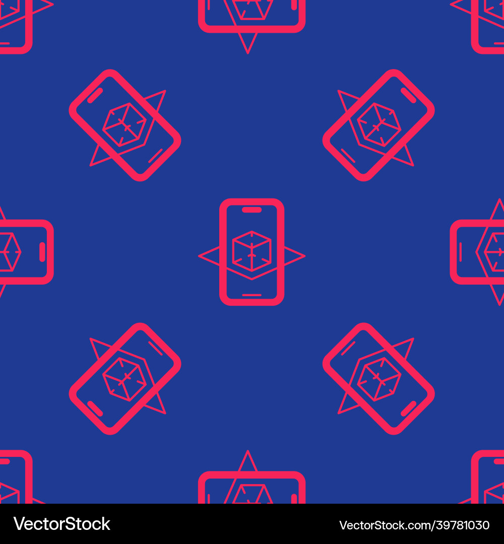 Red 3d modeling icon isolated seamless pattern Vector Image