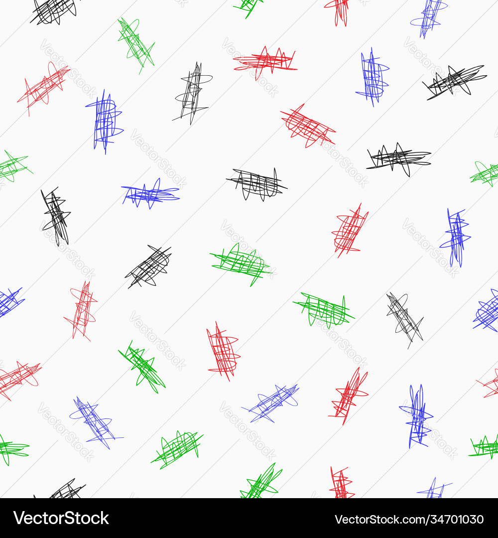 Seamless pattern with abstract scribbles drawn Seamless pattern with abstract scribbles drawn Vector Image