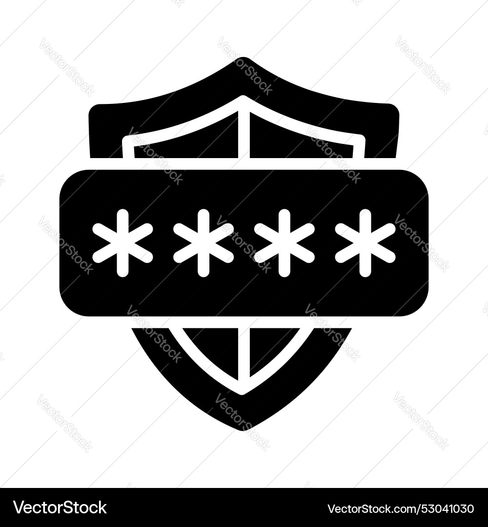 Shield with password cyber security concept vector image