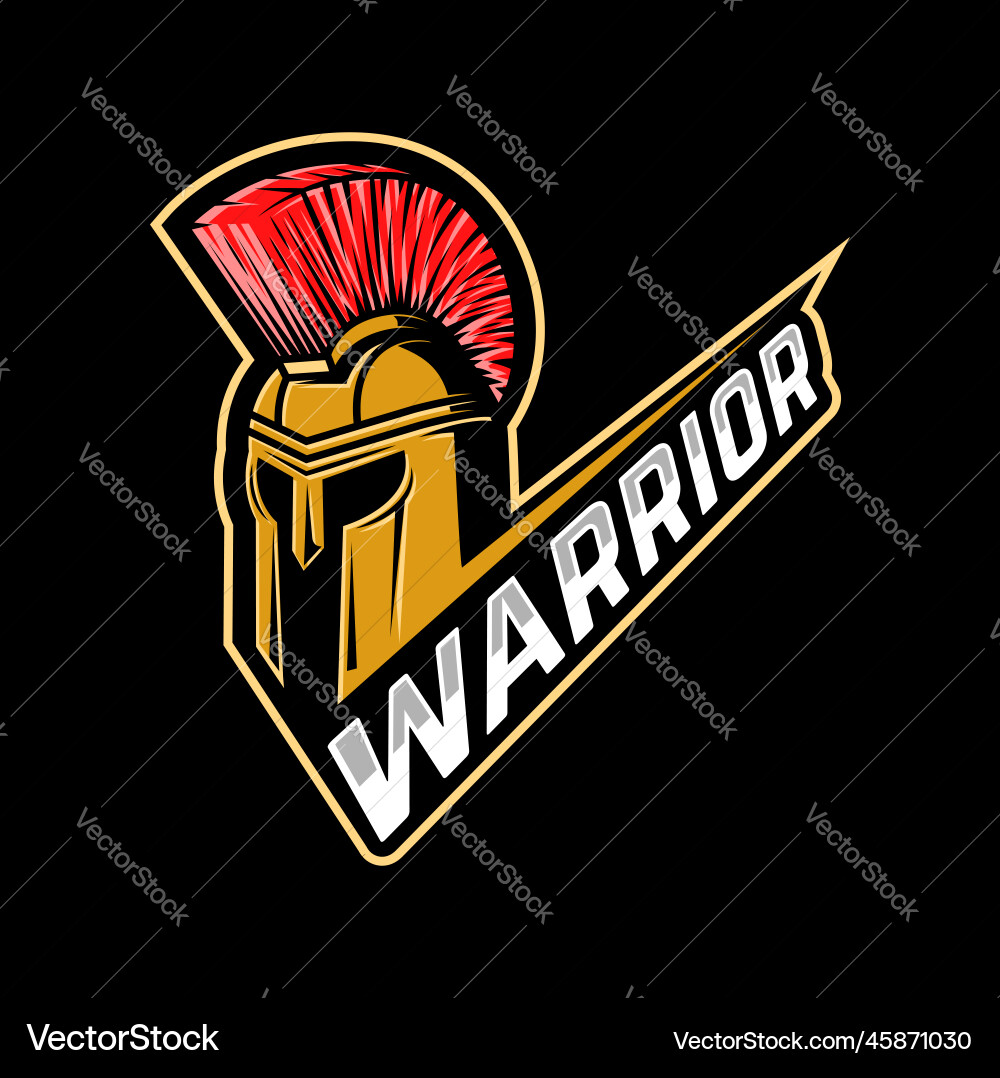 Sparta warrior helmet with crest icon or symbol Vector Image