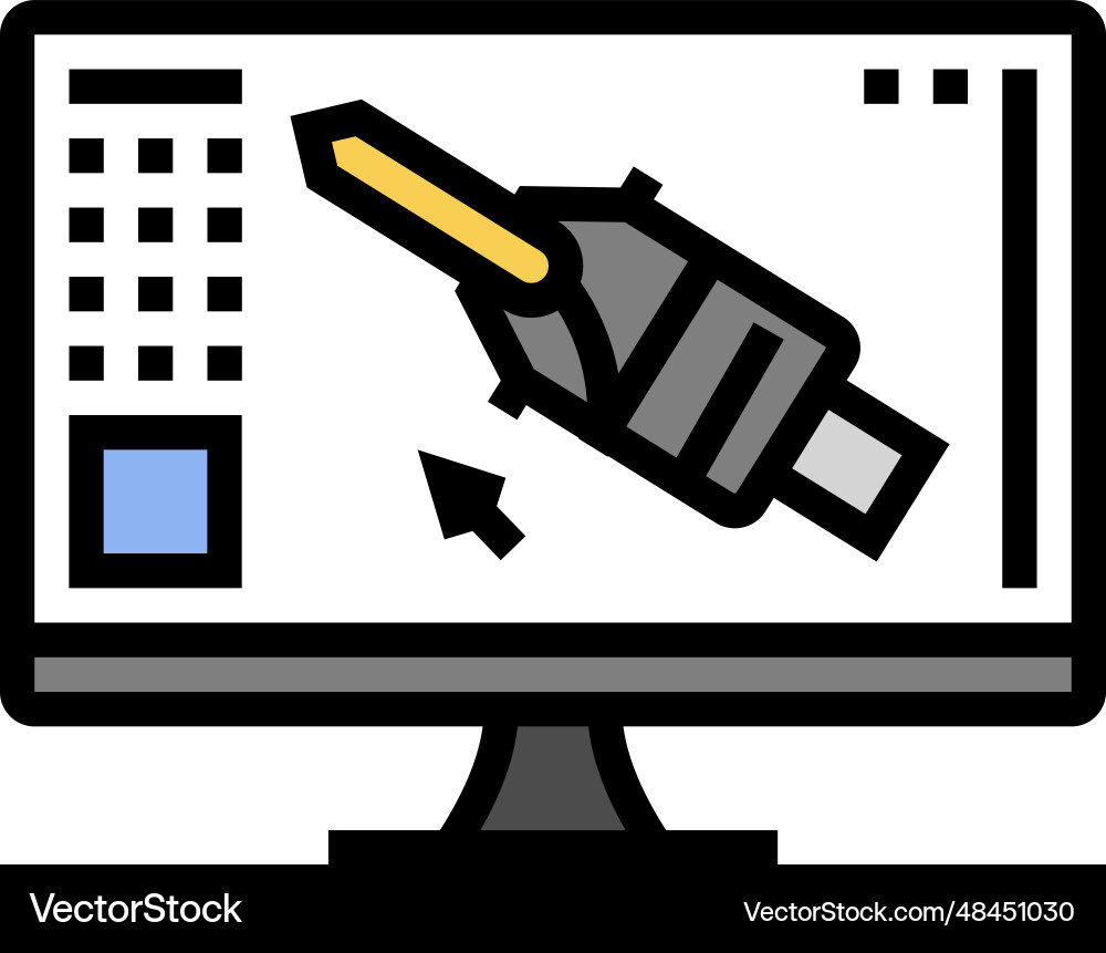 Tool design mechanical engineer color icon Vector Image