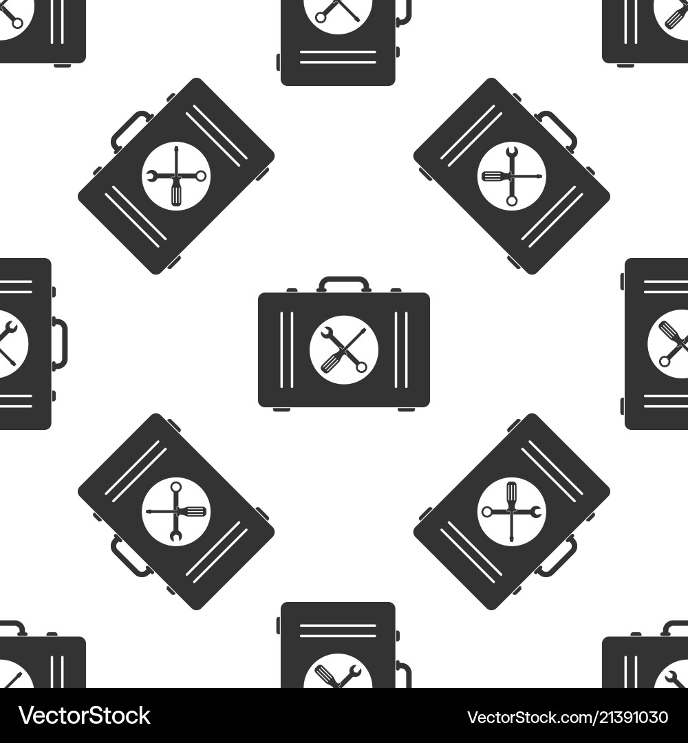 Toolbox icon seamless pattern on white background vector image