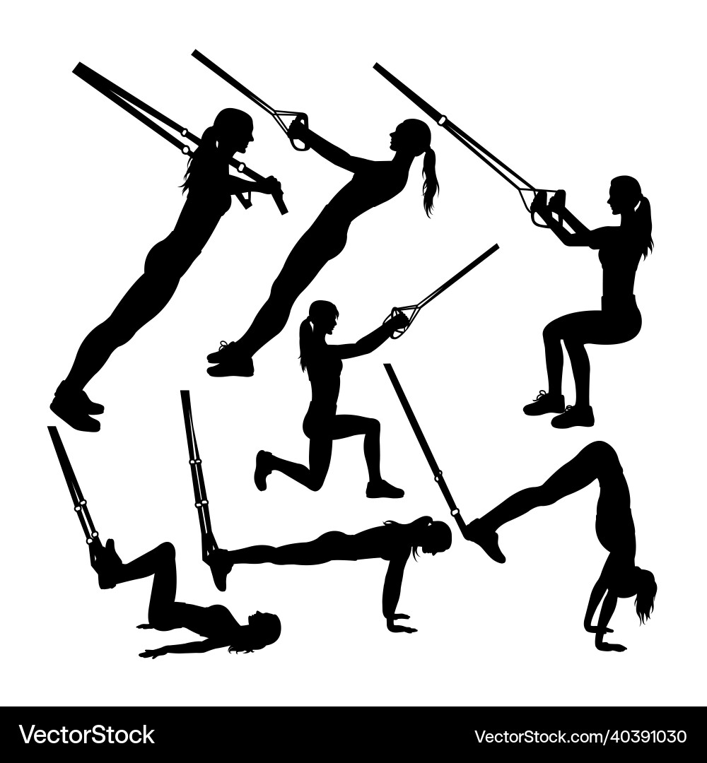 TRX Workout Silhouettes – Royalty-Free Vector | VectorStock
