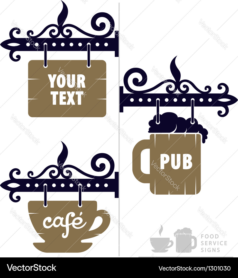 Wooden decorative signs vector image