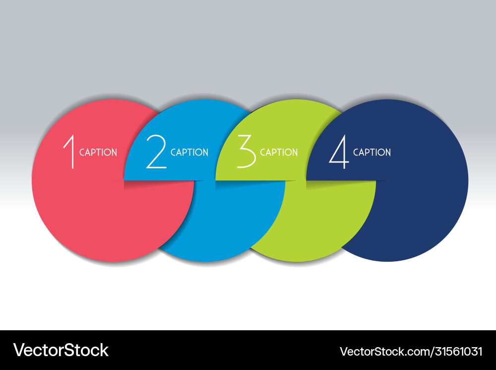 4 steps element bubble chart scheme diagram Vector Image