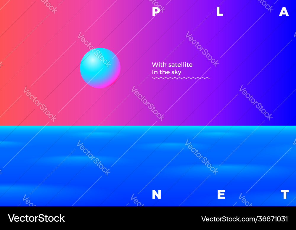 Abstract background with planets in space Vector Image