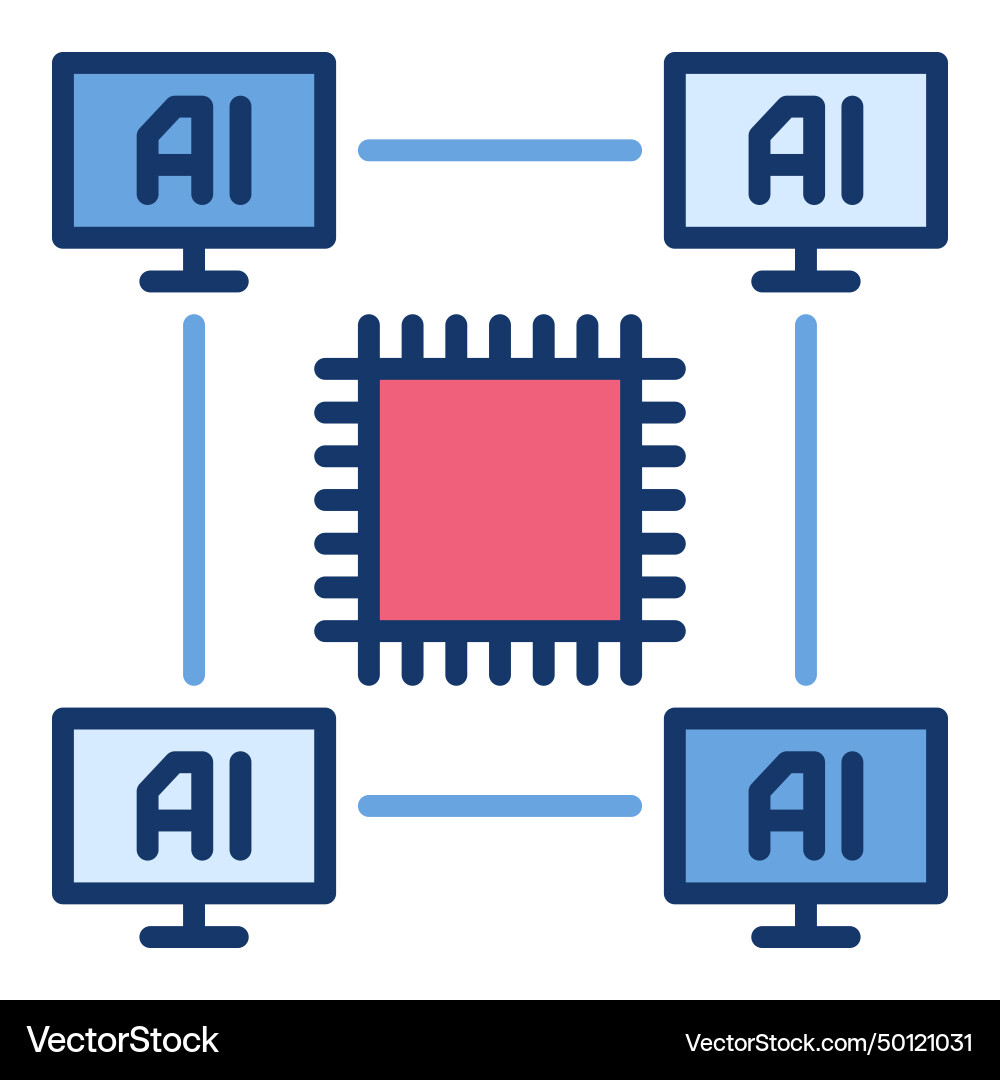 Ai chip and computers artificial intelligence Ai chip and computers artificial intelligence vector image