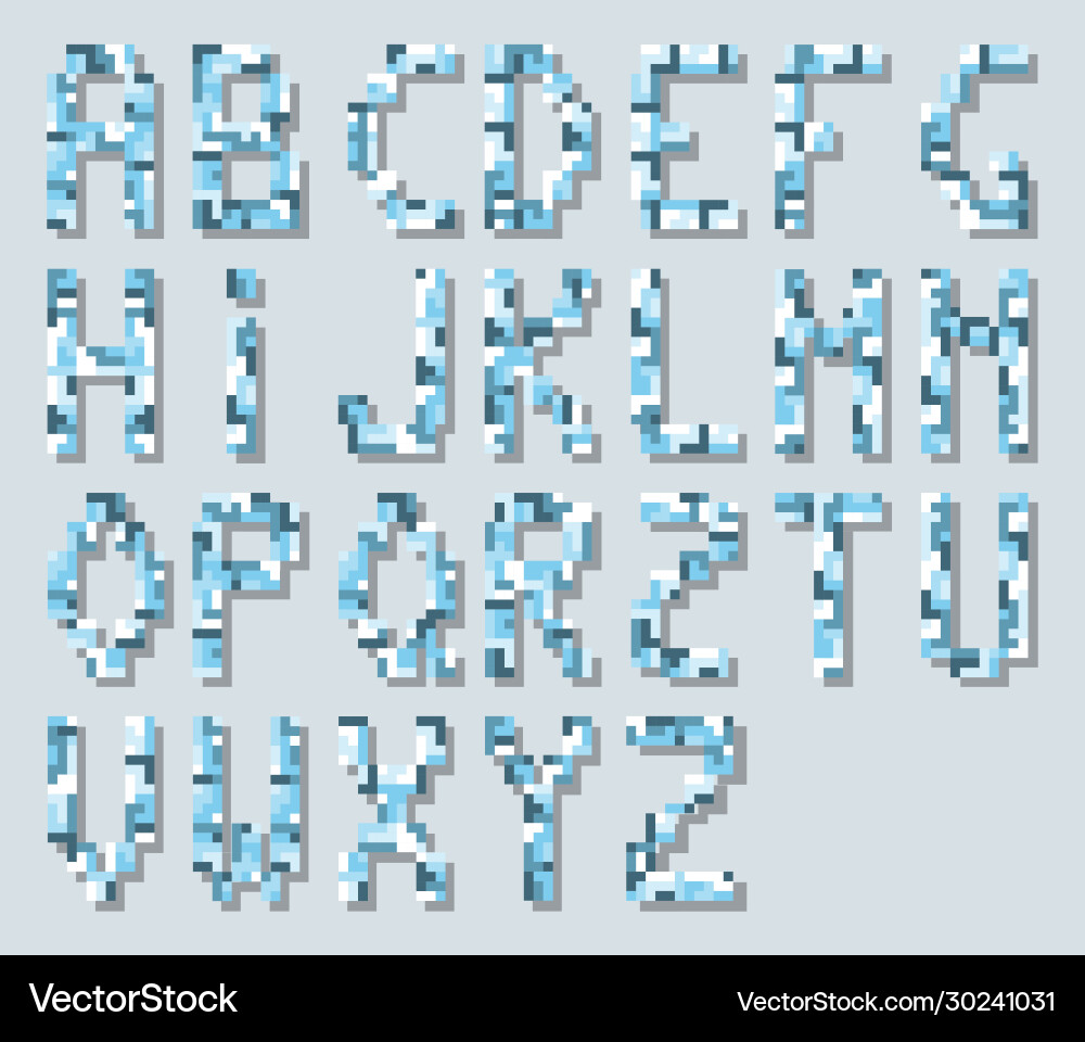Alphabet in modern style with distorted letters Alphabet in modern style with distorted letters Vector Image
