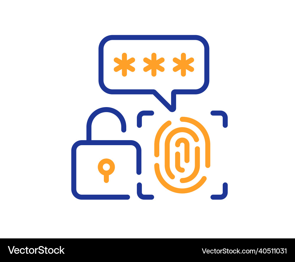 Biometric security line icon fingerprint scan Biometric security line icon fingerprint scan vector image