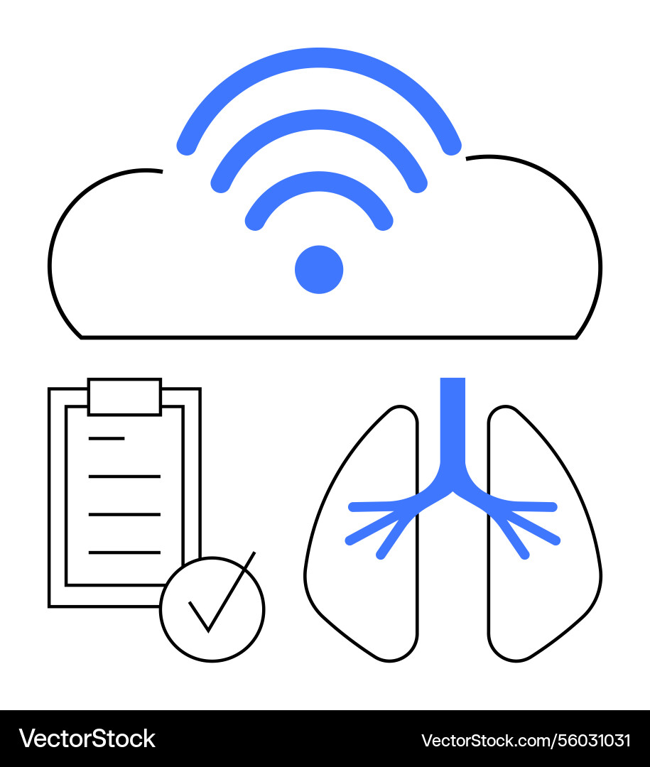 Cloud-based healthcare monitoring with checklist Cloud-based healthcare monitoring with checklist vector image