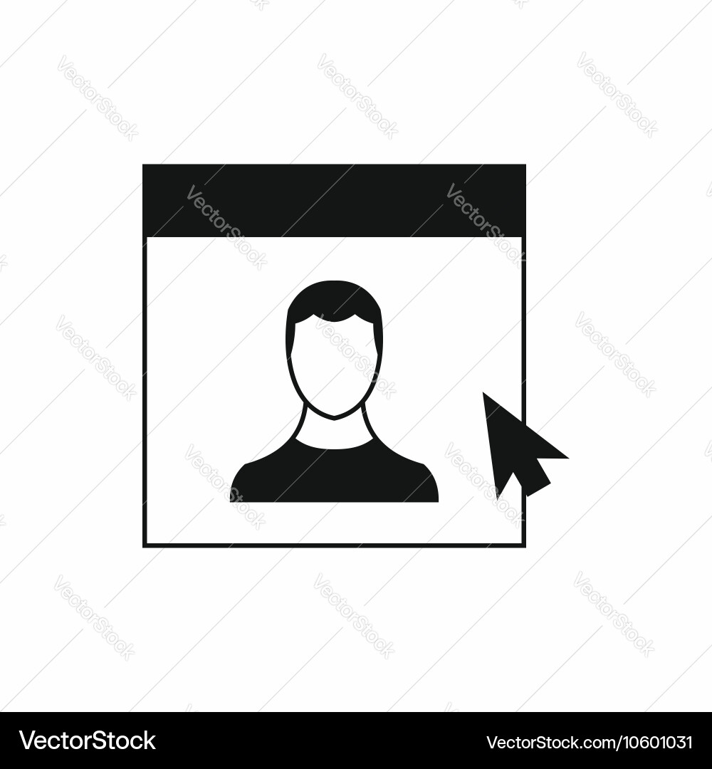 Cursor point man on monitor icon simple style vector image