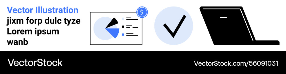 Financial data analysis with pie chart approval Financial data analysis with pie chart approval vector image