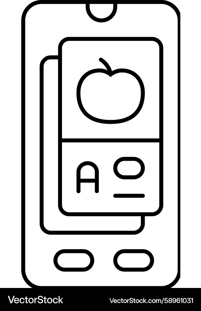 Flashcard Learning Platform Icon Vector Image