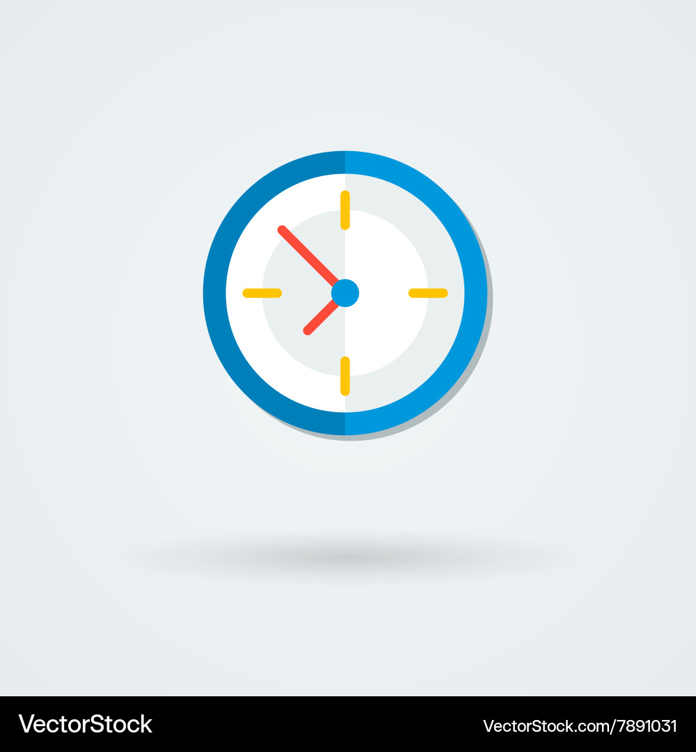 Flat clock icon simple Vector Image