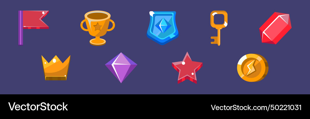 Game icon and glossy ui design element set Game icon and glossy ui design element set vector image