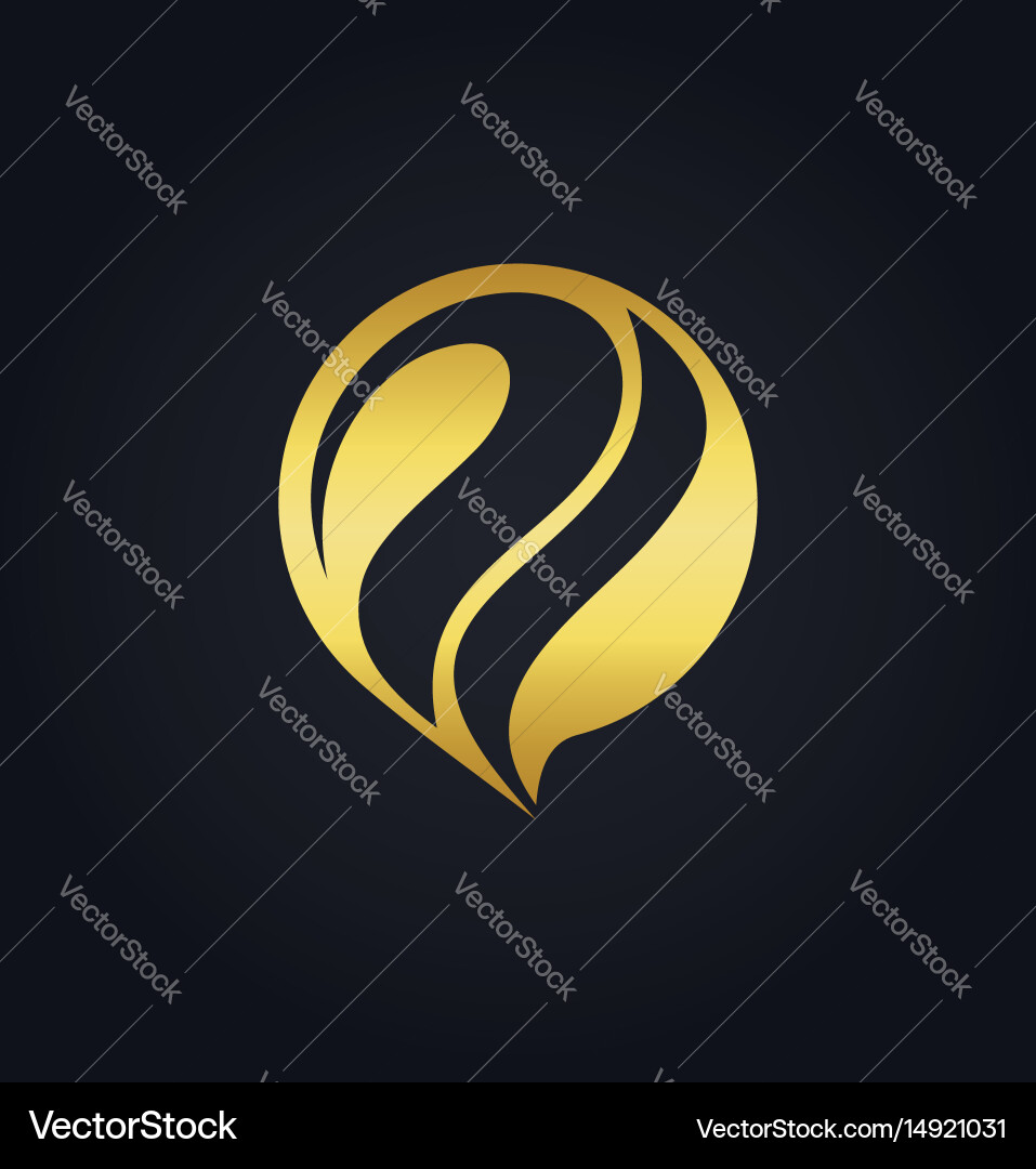 Gold abstract technology initial logo Royalty Free Vector