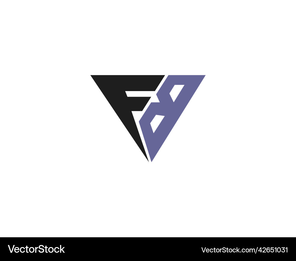 Initial letter fb logo with triangle shape vector image