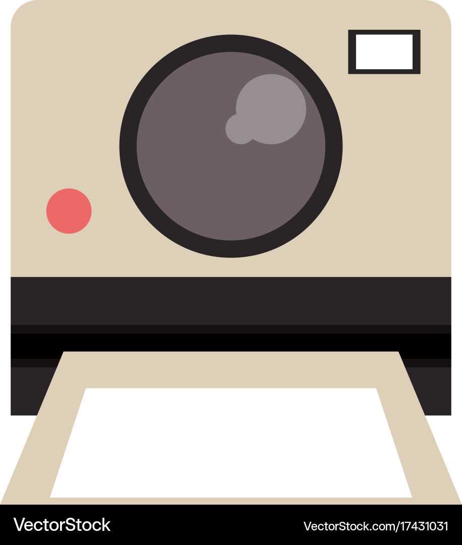 Instant camera frontview icon image vector image