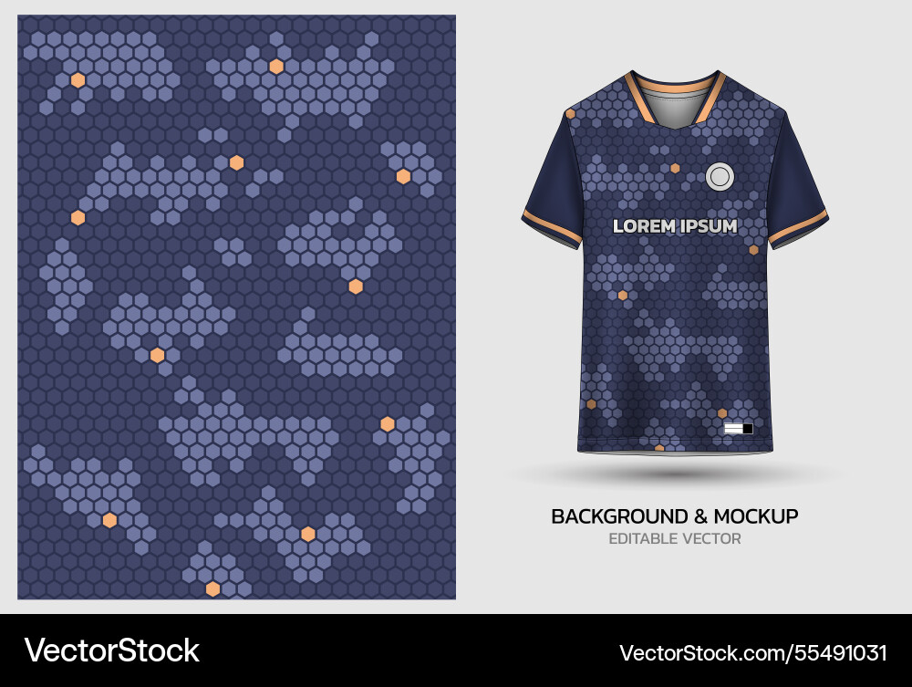 Jersey mockup and background pattern design vector image