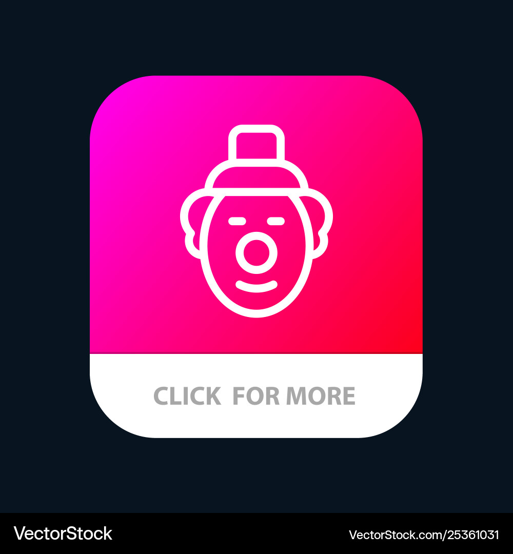 Joker clown circus mobile app button android Vector Image