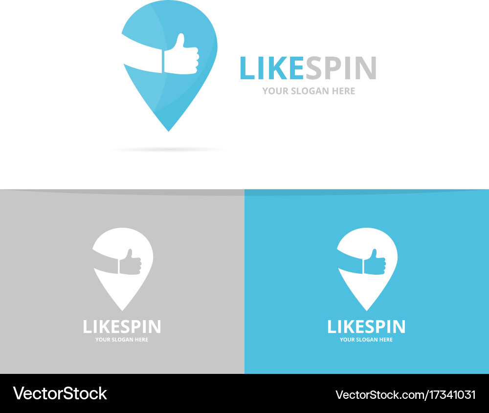 Map pointer and like logo combination Vector Image