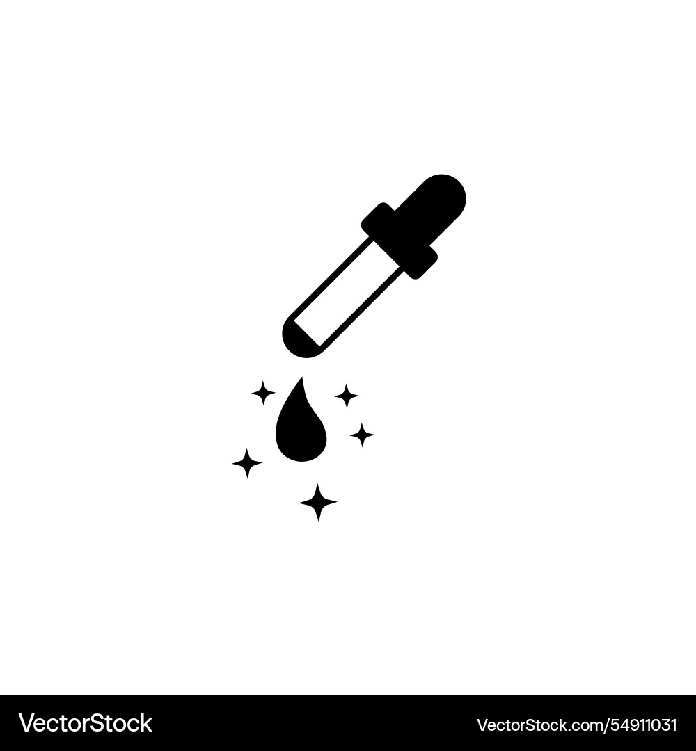 Mixture in pipette magic drop solid flat icon Mixture in pipette magic drop solid flat icon vector image