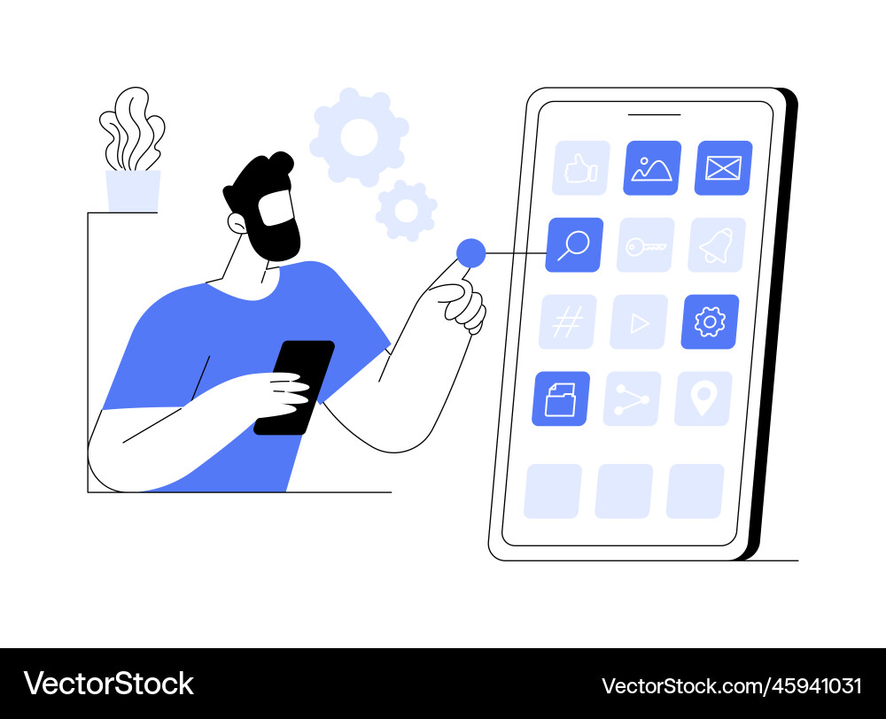 Native mobile app abstract concept Native mobile app abstract concept vector image