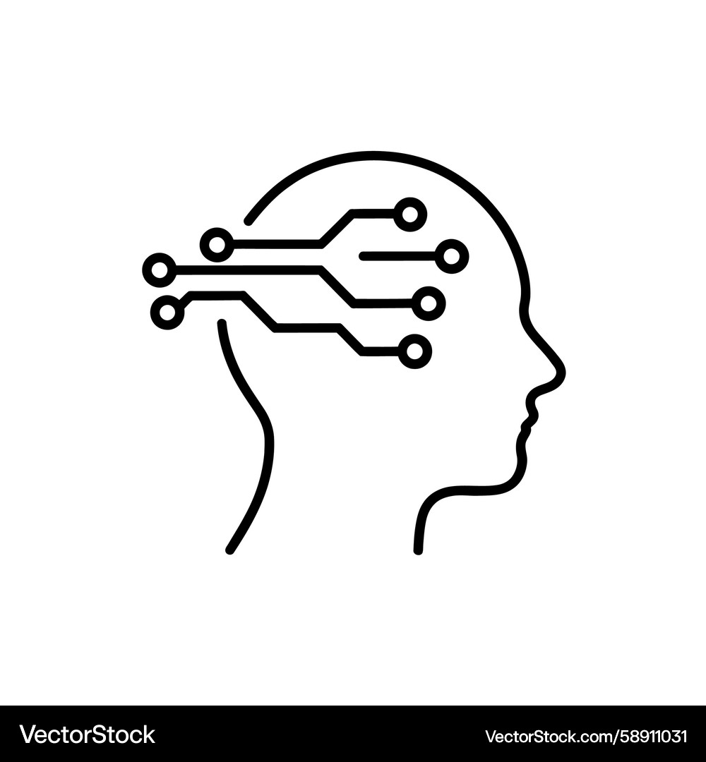 Neural Network Brain Icon Vector Image