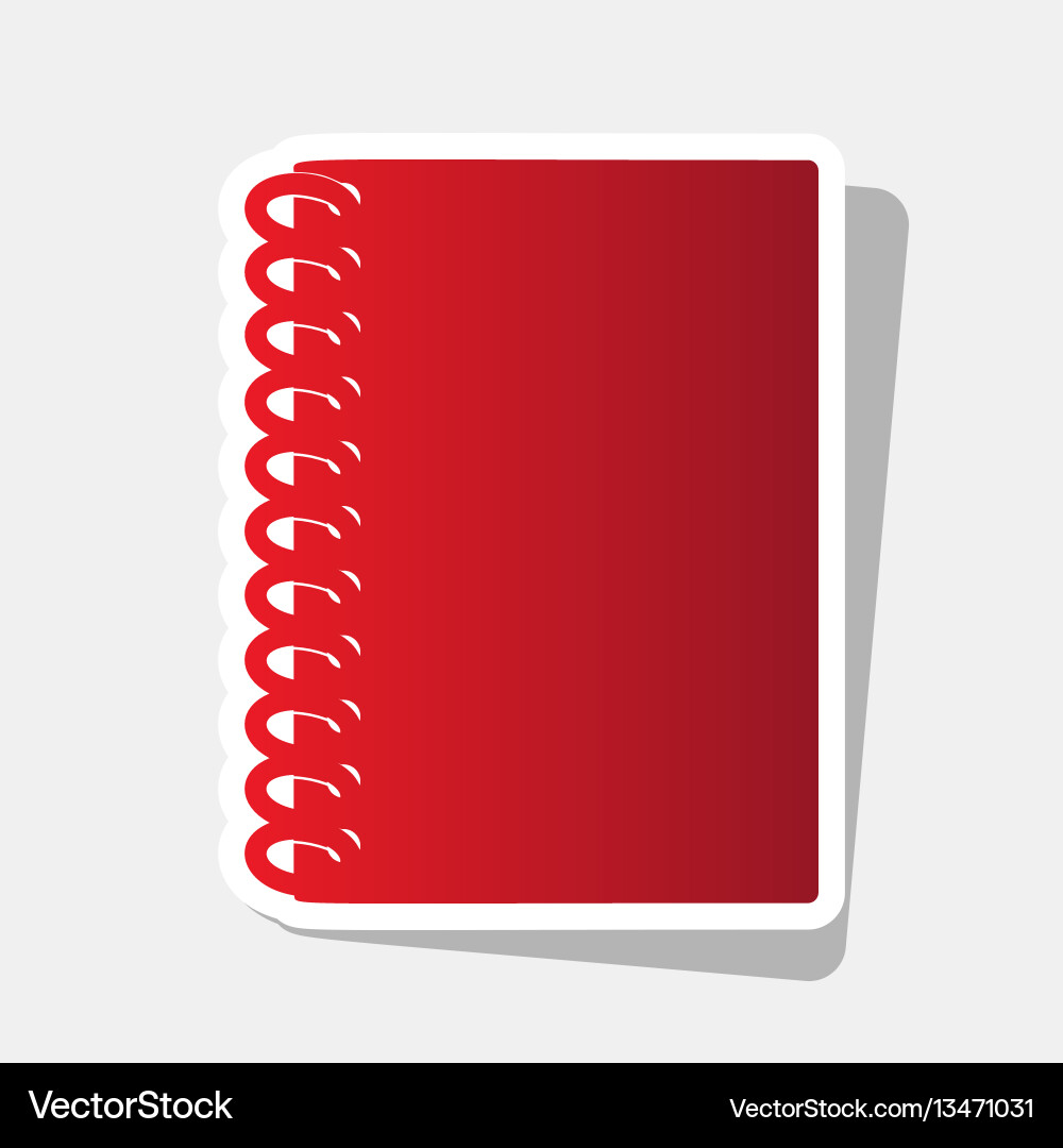 Notebook simple sign new year reddish vector image