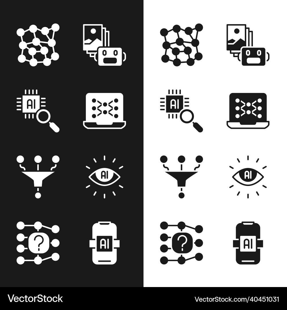 Set neural network processor cpu artificial Set neural network processor cpu artificial vector image