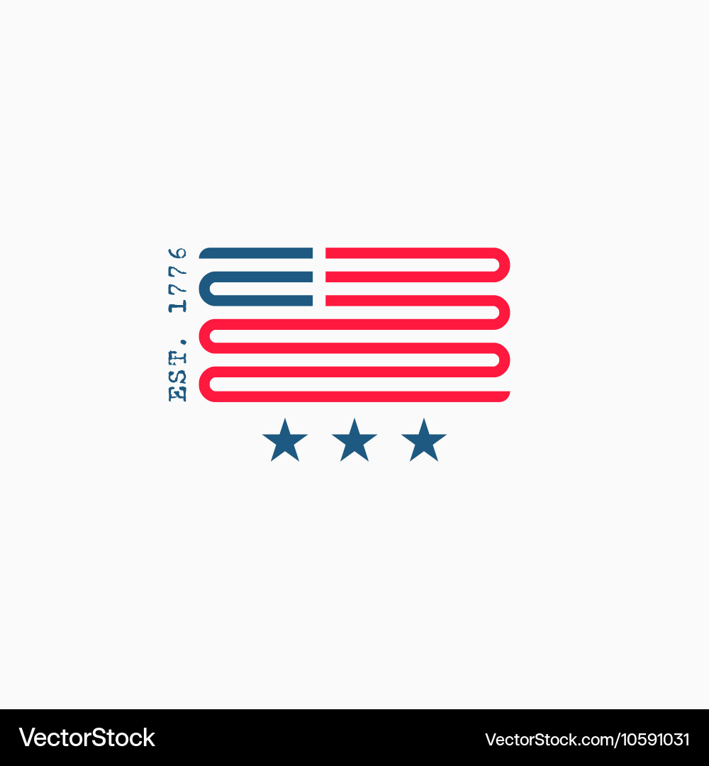 Stars and Stripes Ribbon Logo Vector Image