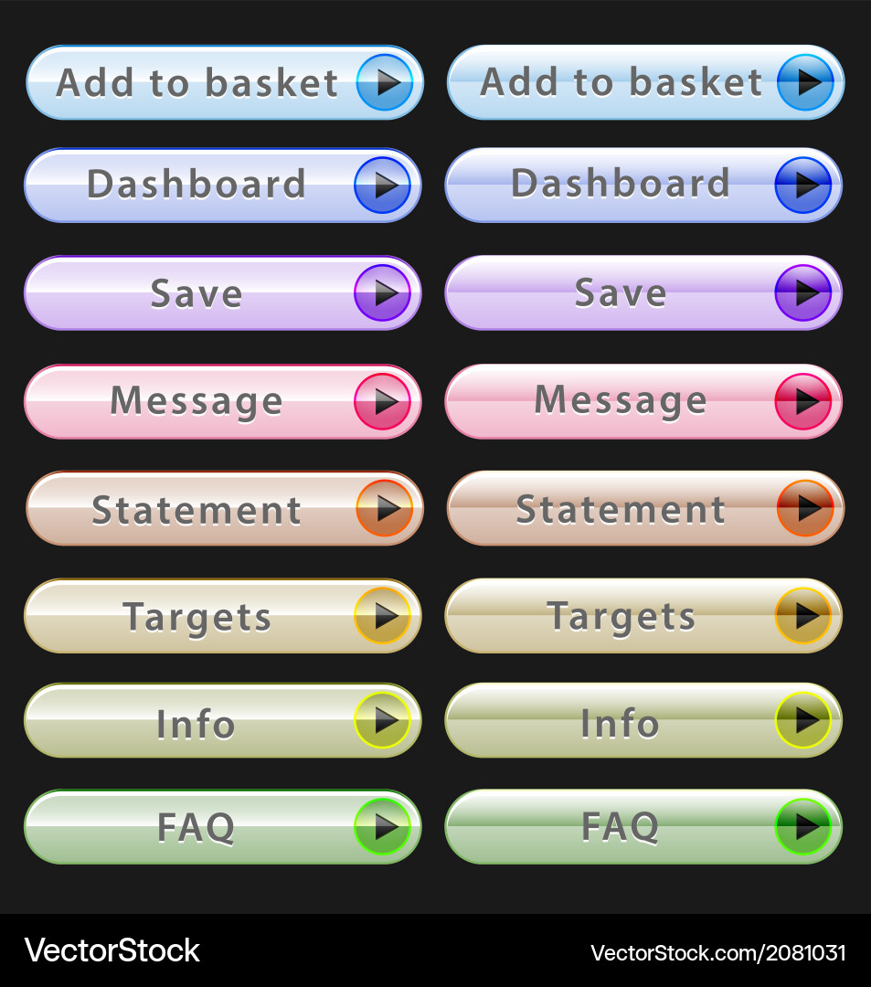 Web design buttons collection Vector Image