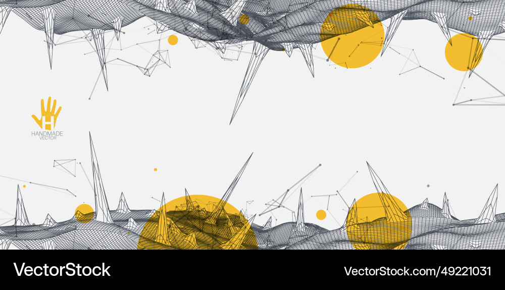 Wireframe science background with plexus effect Wireframe science background with plexus effect Vector Image
