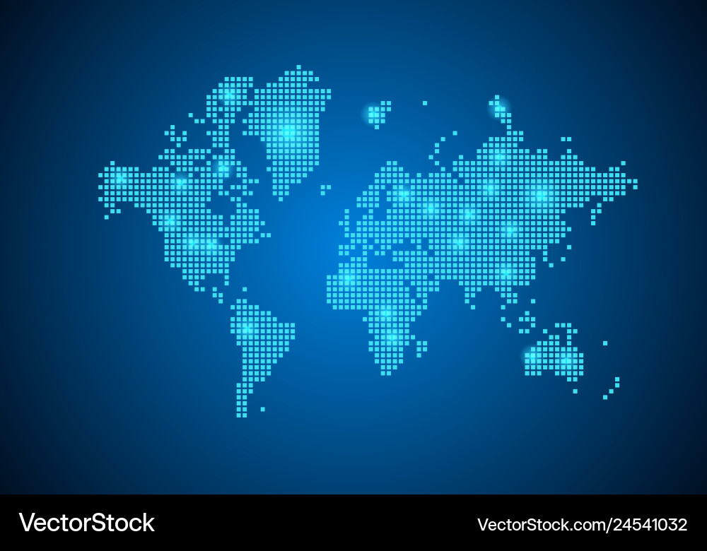 Abstract blue background with map internet line Abstract blue background with map internet line vector image
