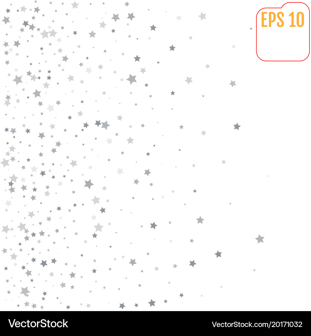 Abstract pattern of random falling silver stars vector image