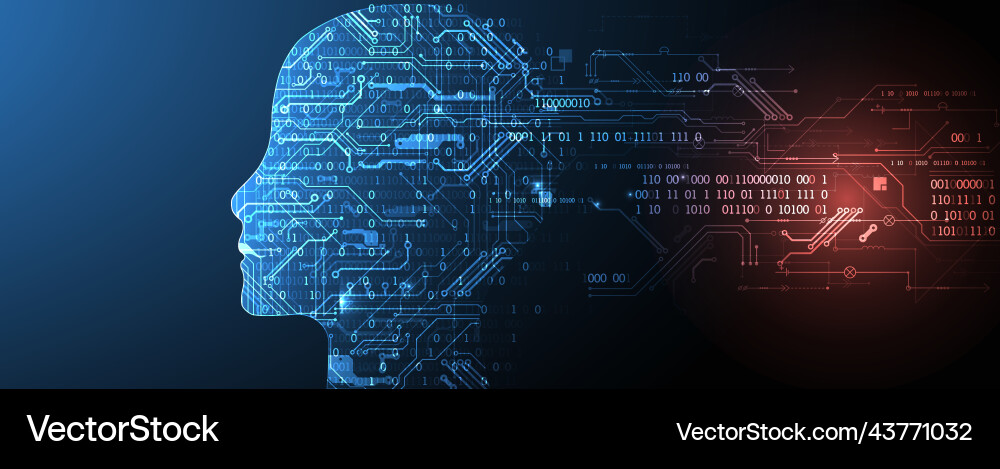 Artificial intelligence ai and big data concept vector image