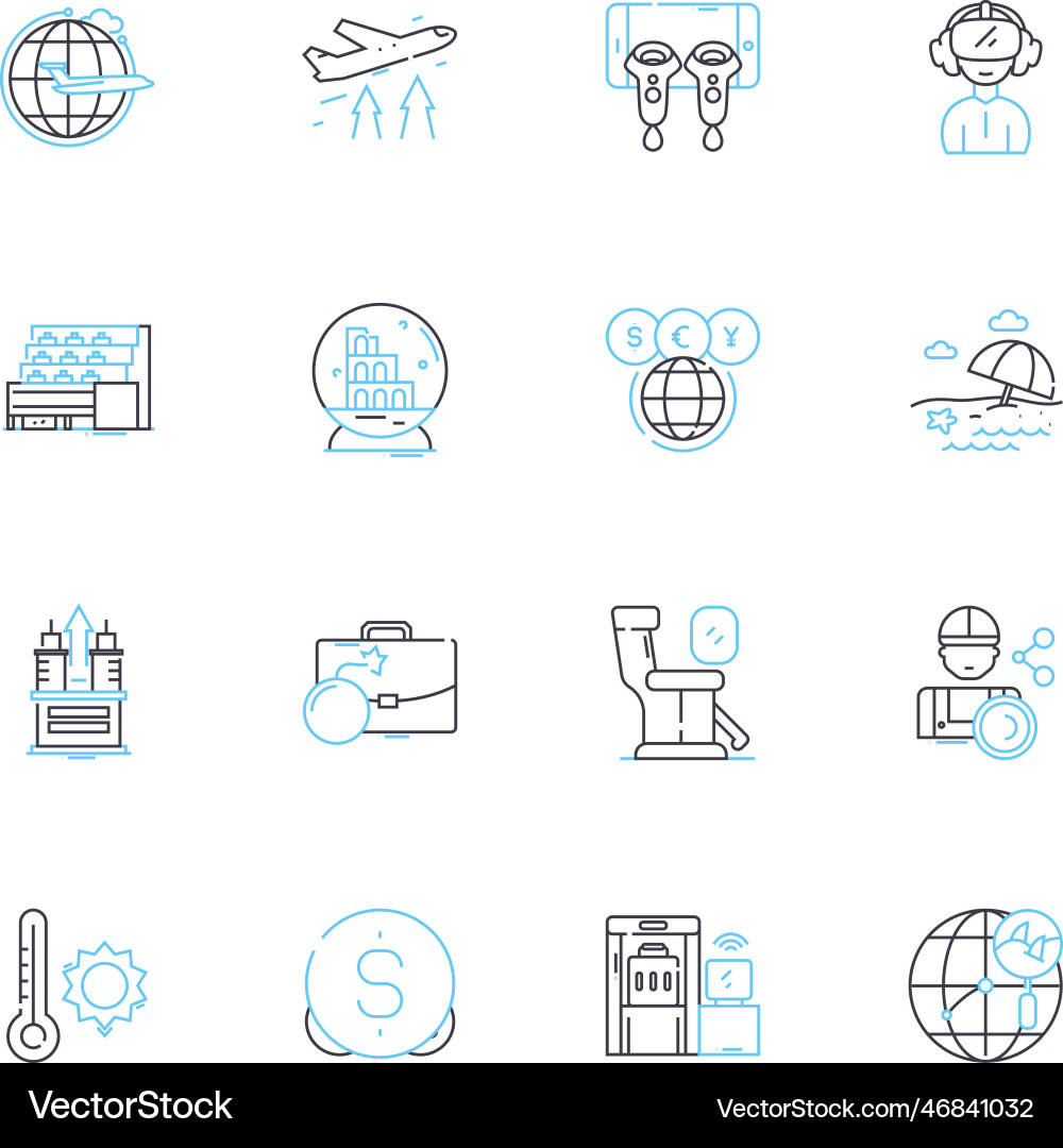 Artificial intelligence linear icons set machine Artificial intelligence linear icons set machine vector image