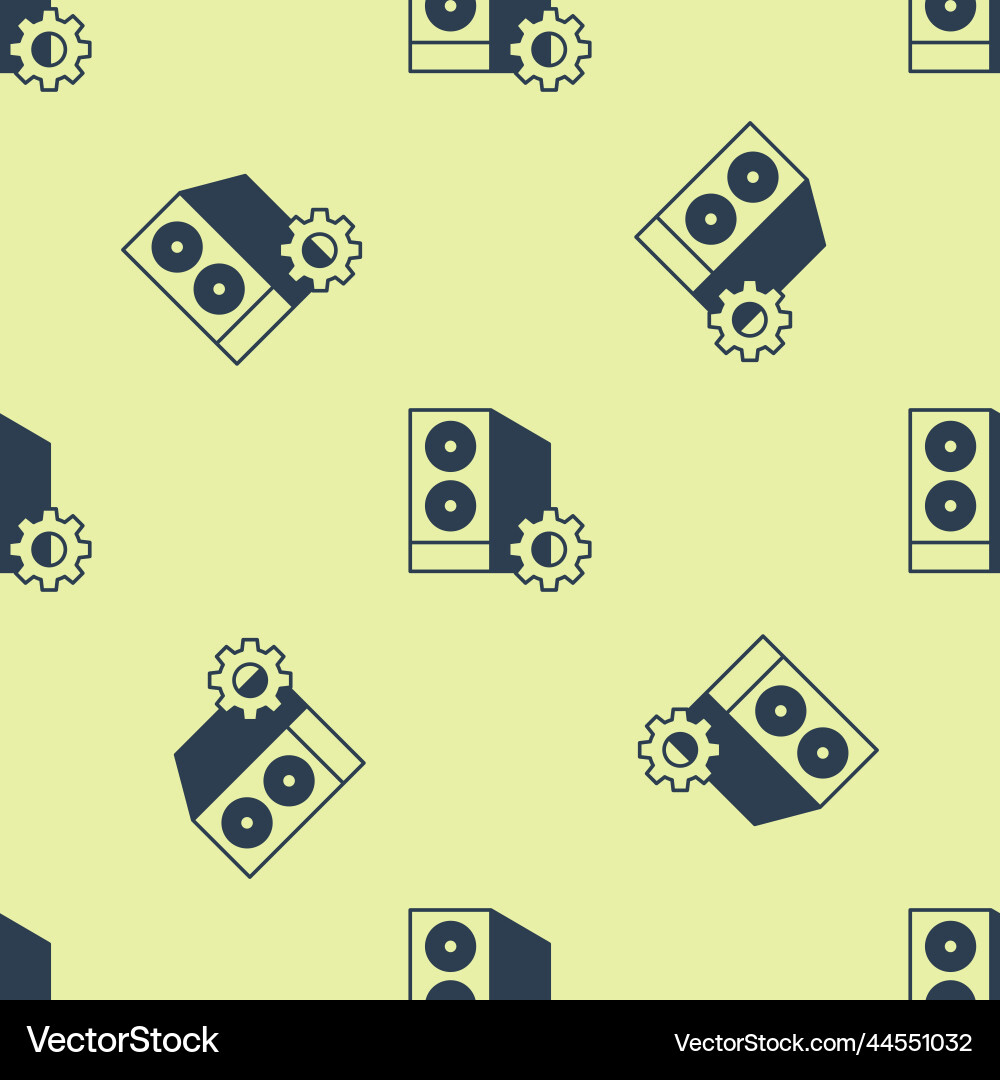 Blue case of computer setting icon isolated Blue case of computer setting icon isolated Vector Image