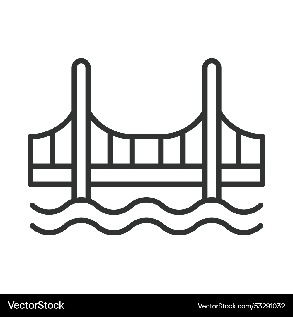 Bridge in line design structure crossing Vector Image